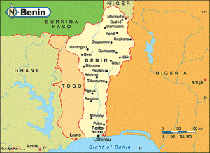Carte Bénin